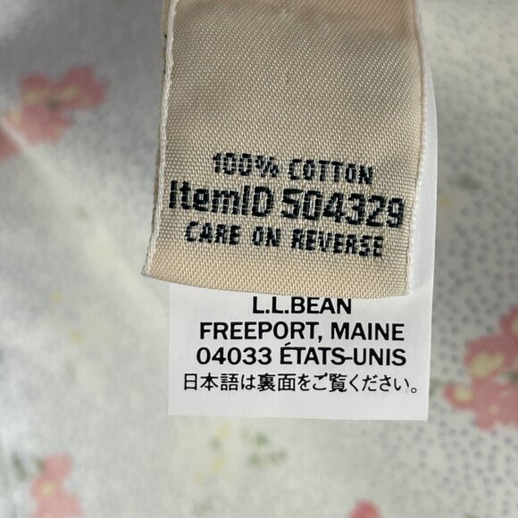 LL Bean Shirt Womens Large Petite Blue Floral Wrinkle Free Button Up 3/4 Sleeve - Picture 4 of 9